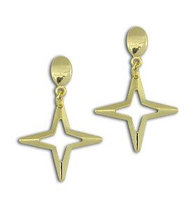 Brinco folheado a ouro Star